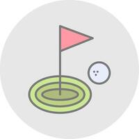 le golf ligne rempli lumière icône vecteur