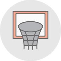 basketball cerceau ligne rempli lumière icône vecteur