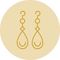 des boucles d'oreilles ligne Jaune cercle icône vecteur