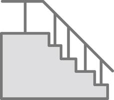 escaliers ligne rempli lumière icône vecteur