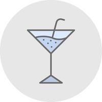 martini ligne rempli lumière icône vecteur