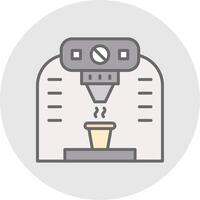 café machine ligne rempli lumière icône vecteur