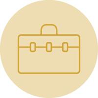 valise ligne Jaune cercle icône vecteur