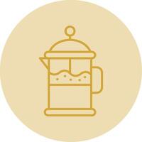 café filtre ligne Jaune cercle icône vecteur