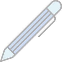 stylo ligne rempli lumière icône vecteur
