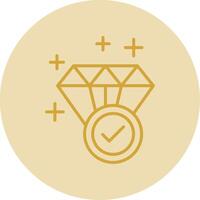 diamant ligne Jaune cercle icône vecteur