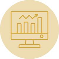 analytique ligne Jaune cercle icône vecteur