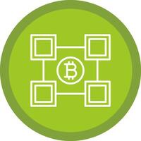 blockchain blockchain ligne multi cercle icône vecteur
