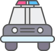 police voiture ligne rempli lumière icône vecteur