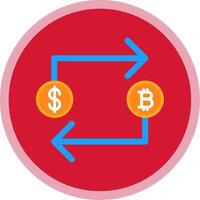 bitcoin échange plat multi cercle icône vecteur
