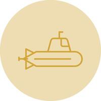 sous-marin ligne Jaune cercle icône vecteur