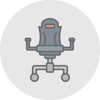 jeu chaise ligne rempli lumière icône vecteur