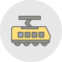 tram ligne rempli lumière icône vecteur