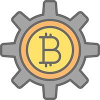 bitcoin la gestion ligne rempli lumière icône vecteur