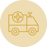 ambulance ligne Jaune cercle icône vecteur
