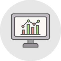 statistiques ligne rempli lumière icône vecteur
