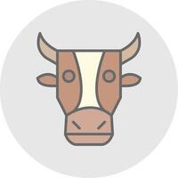 vache ligne rempli lumière icône vecteur