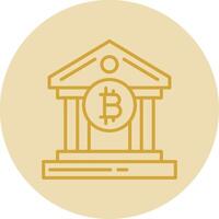 banque banque ligne Jaune cercle icône vecteur