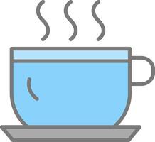 tasse à thé ligne rempli lumière icône vecteur
