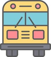 école autobus ligne rempli lumière icône vecteur