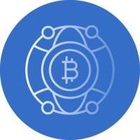 global bitcoin plat bulle icône vecteur