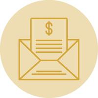 envoi postal listes ligne Jaune cercle icône vecteur