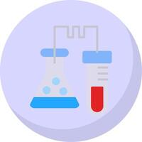 laboratoire plat bulle icône vecteur