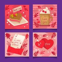 collections de cartes de saint valentin vecteur