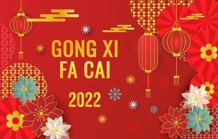 joyeux nouvel an chinois 2022 fond vecteur