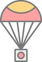 parachute ligne rempli lumière icône vecteur