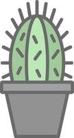 cactus ligne rempli lumière icône vecteur