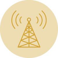 radio la tour ligne Jaune cercle icône vecteur