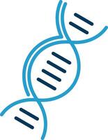 ADN ligne bleu deux Couleur icône vecteur