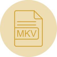 mkv fichier format ligne Jaune cercle icône vecteur