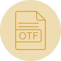 otf fichier format ligne Jaune cercle icône vecteur