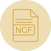 ncf fichier format ligne Jaune cercle icône vecteur