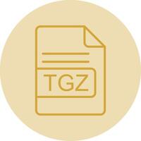 tgz fichier format ligne Jaune cercle icône vecteur