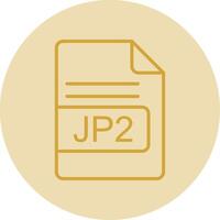 jp2 fichier format ligne Jaune cercle icône vecteur