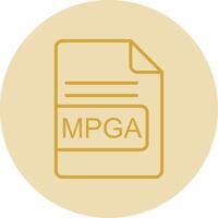 mpga fichier format ligne Jaune cercle icône vecteur