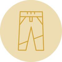 un pantalon ligne Jaune cercle icône vecteur