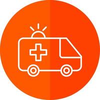 ambulance ligne rouge cercle icône vecteur