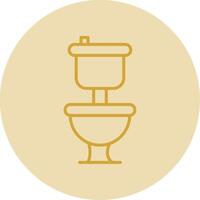 toilette ligne Jaune cercle icône vecteur