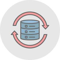 Les données synchronisation ligne rempli lumière icône vecteur