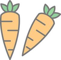 carottes ligne rempli lumière icône vecteur