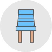 chaise ligne rempli lumière icône vecteur