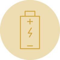 batterie accusé ligne Jaune cercle icône vecteur