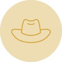 cow-boy chapeau ligne Jaune cercle icône vecteur