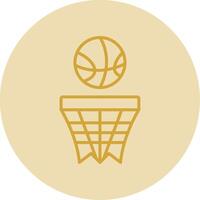 basketball ligne Jaune cercle icône vecteur