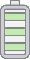 batterie ligne rempli lumière icône vecteur