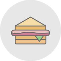 sandwich ligne rempli lumière icône vecteur